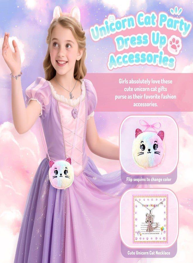 Auspicious beginning 13PCS Unicorn Cat Toys Gifts for Girls 4-6 7 8 9 10 Years Old, Girls Birthday Gifts Set with Light Up Star Pillow DIY Water Bottle Kits, for Daughter Niece Christmas Birthday Baskets for Kids - Image 4